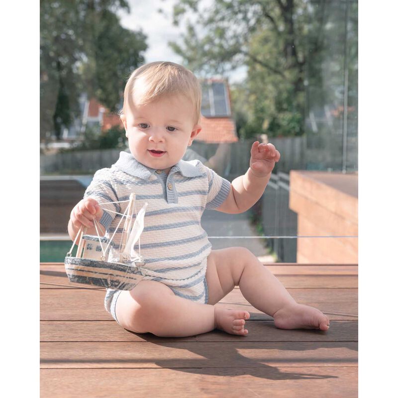 B&eacute;b&eacute; Brady Knitted Polo Romper image number 1